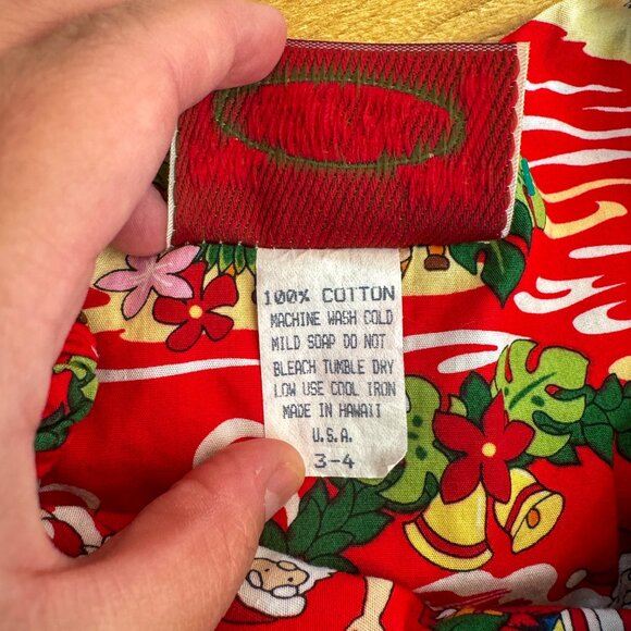 Christmas Santa Girl Hawaiian Dress 3-4T - Picture 4 of 4